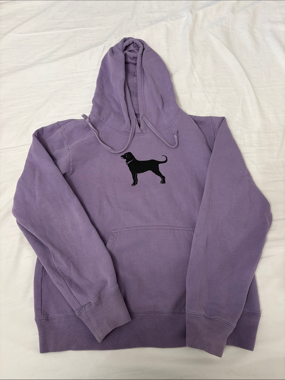 The Black Dog Purple Pullover Hoodie with Black Dog Graphic